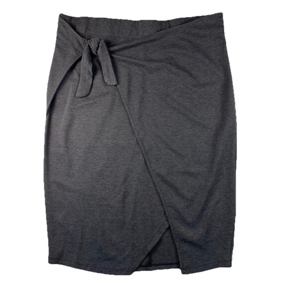 Torrid Skirt Charcoal Gray Tie Front Ponte Pencil Wrap Plus Size 2 / 2X NWT - Picture 1 of 8